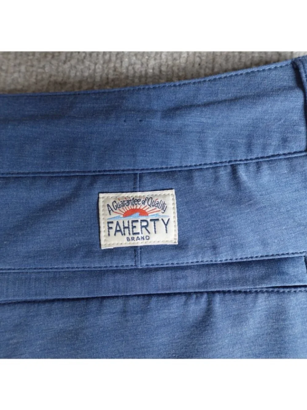 Faherty Mens Shorts 40 Blue Heather Hybrid Drawstring 8